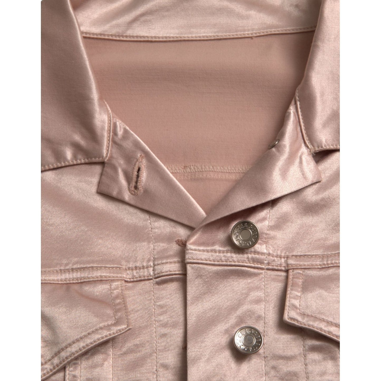 Dolce & Gabbana Elegant Pink Cropped Denim Jacket Dolce & Gabbana Rosy Brown
