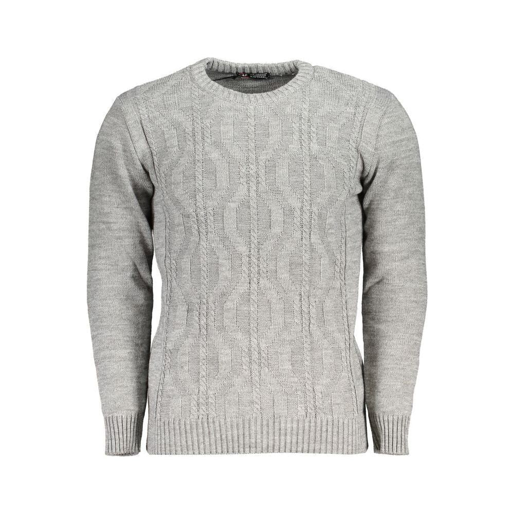 U.S. Grand Polo Gray Fabric Sweater U.S. Grand Polo