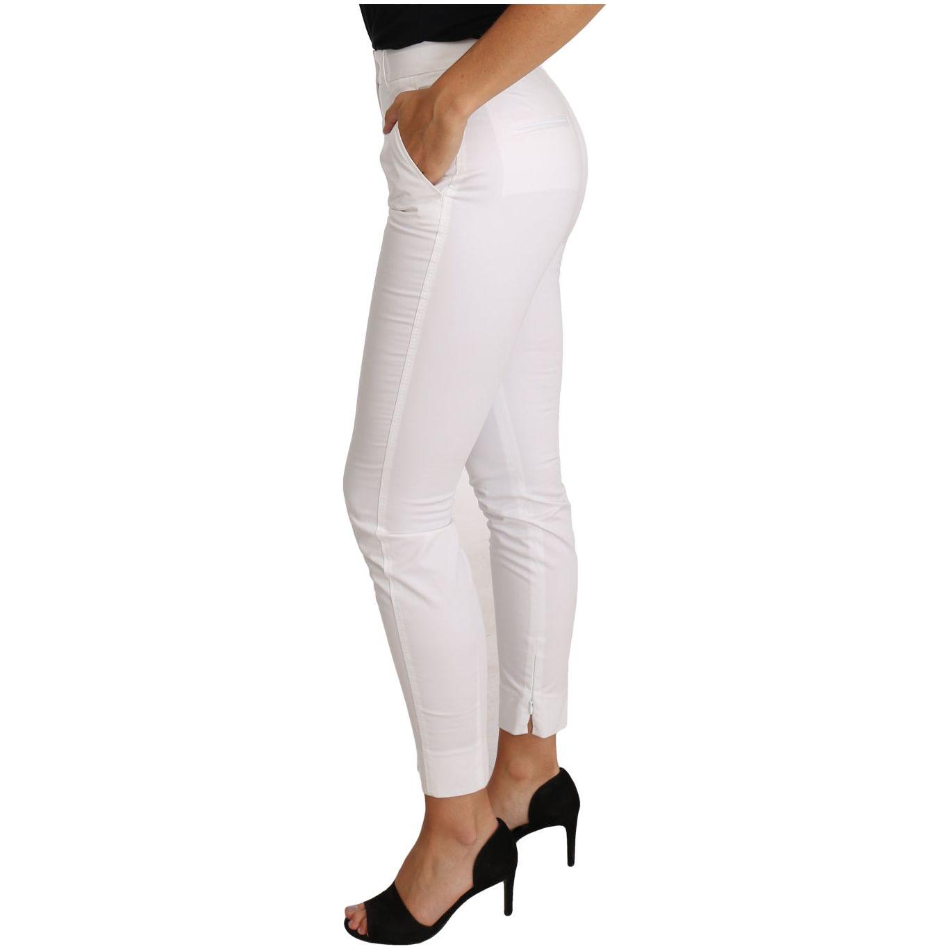 Dolce & Gabbana Chic White Slim Dress Pants Dolce & Gabbana