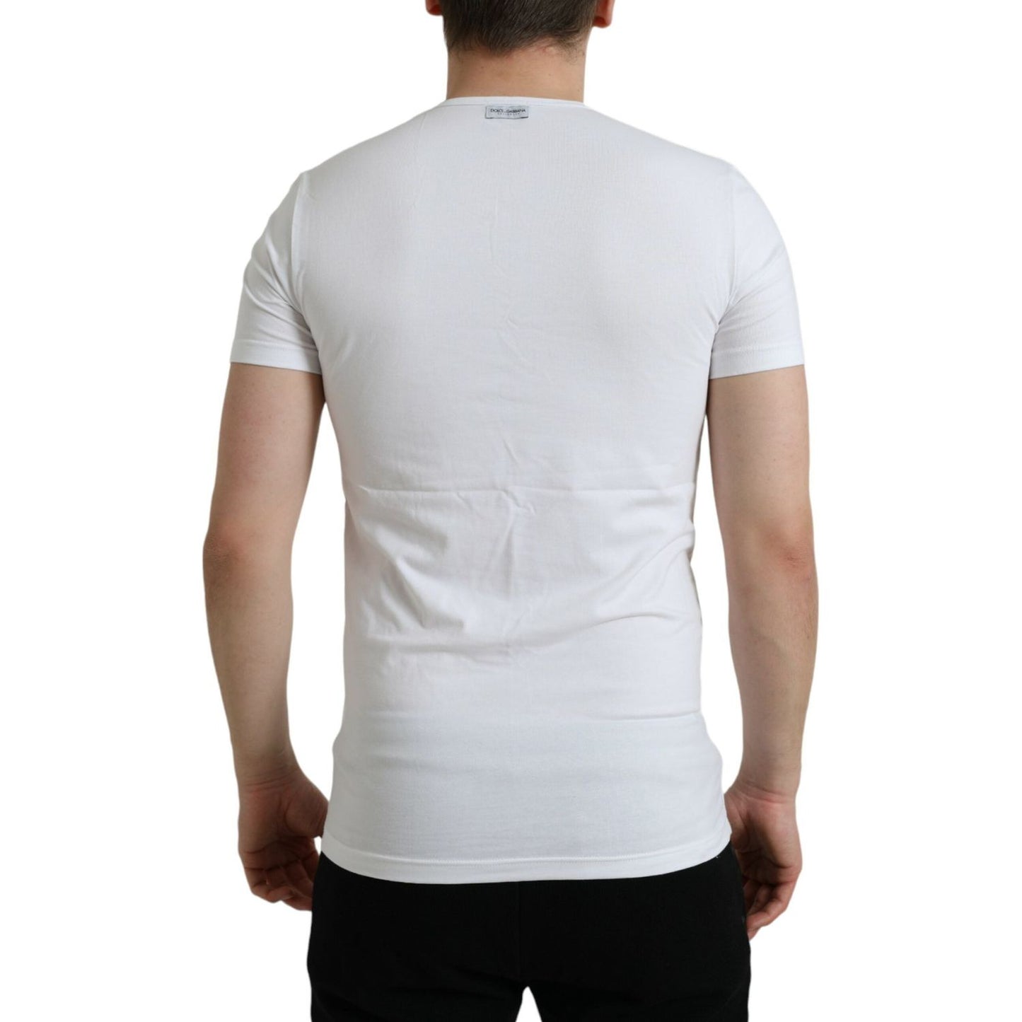 Dolce & Gabbana White Cotton Round Neck Crewneck Underwear T-shirt Dolce & Gabbana