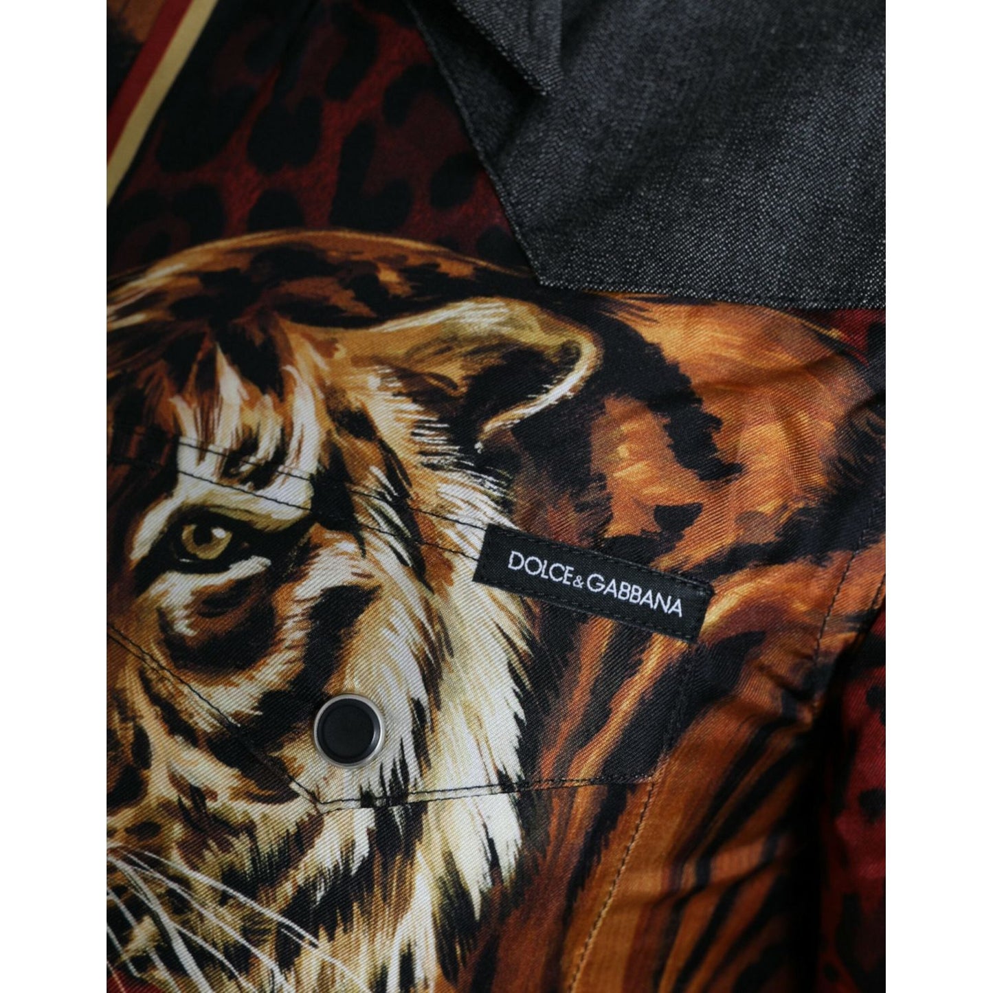 Dolce & Gabbana Multicolor Tiger Button Down Casual Shirt Dolce & Gabbana