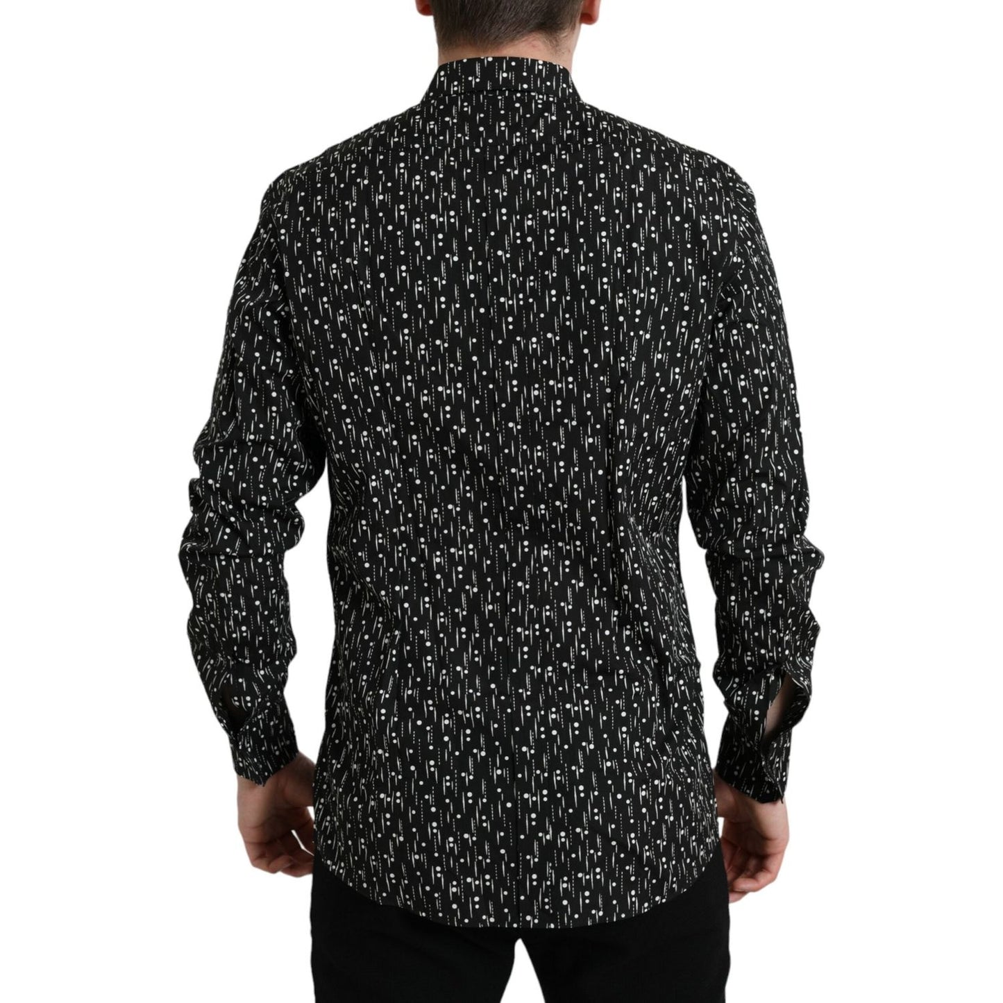 Dolce & Gabbana Black Floral Men Formal Dress GOLD Shirt Dolce & Gabbana