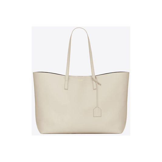 Saint Laurent White Calf Leather Tote Shoulder Bag Saint Laurent