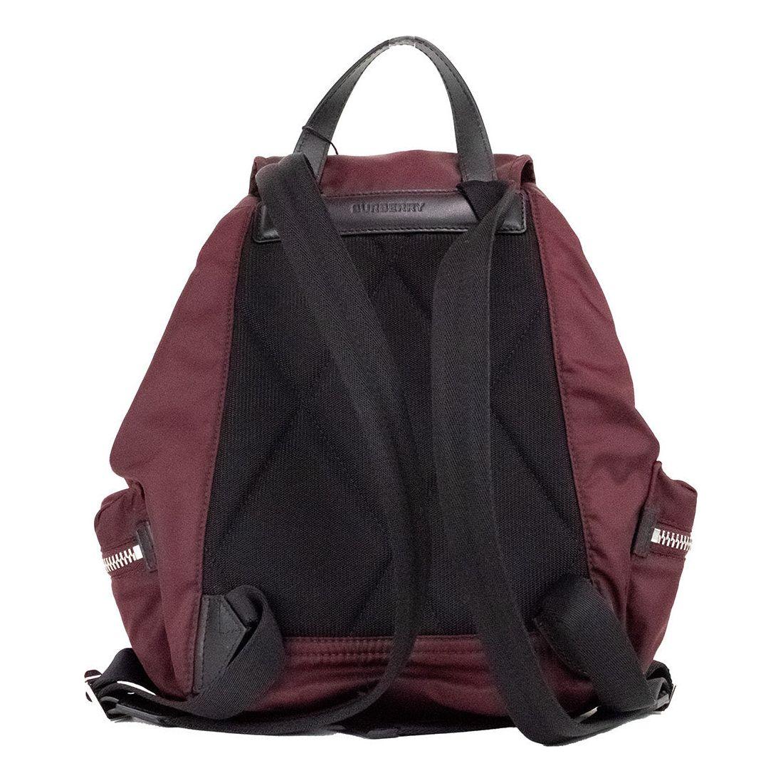 Burberry Medium Burgundy Econyl Nylon Rucksack Drawstring Backpack Bookbag