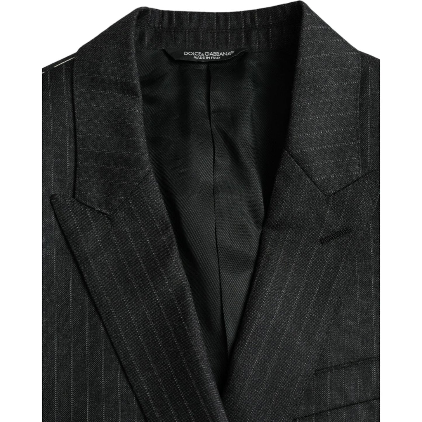 Dolce & Gabbana Black Stripe MARTINI Single Breasted Coat Blazer Dolce & Gabbana