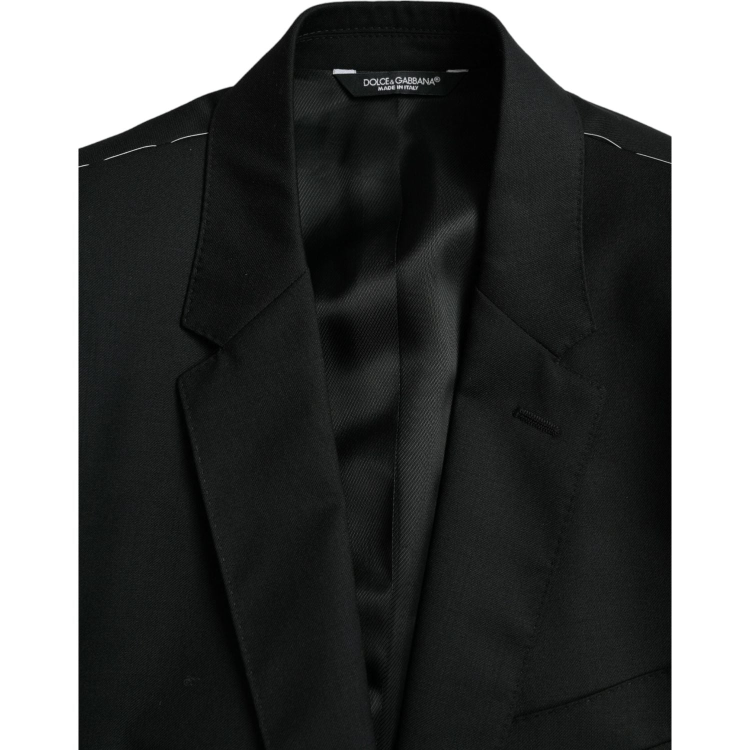 Dolce & Gabbana Black Wool MARTINI Single Breasted Blazer