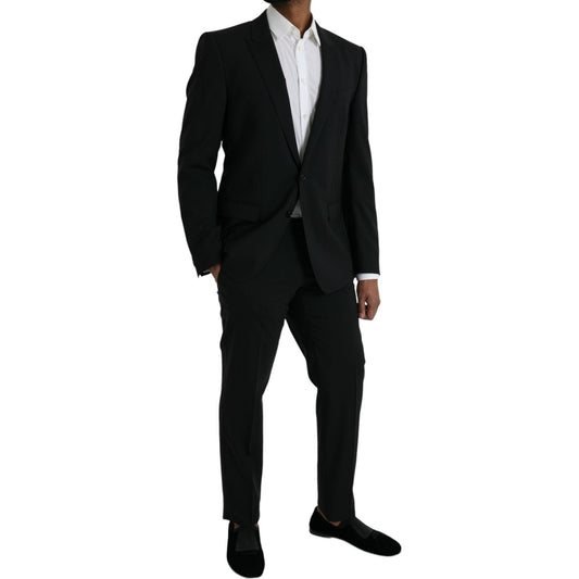 Dolce & Gabbana Black Wool MARTINI Formal 2 Piece Suit Dolce & Gabbana