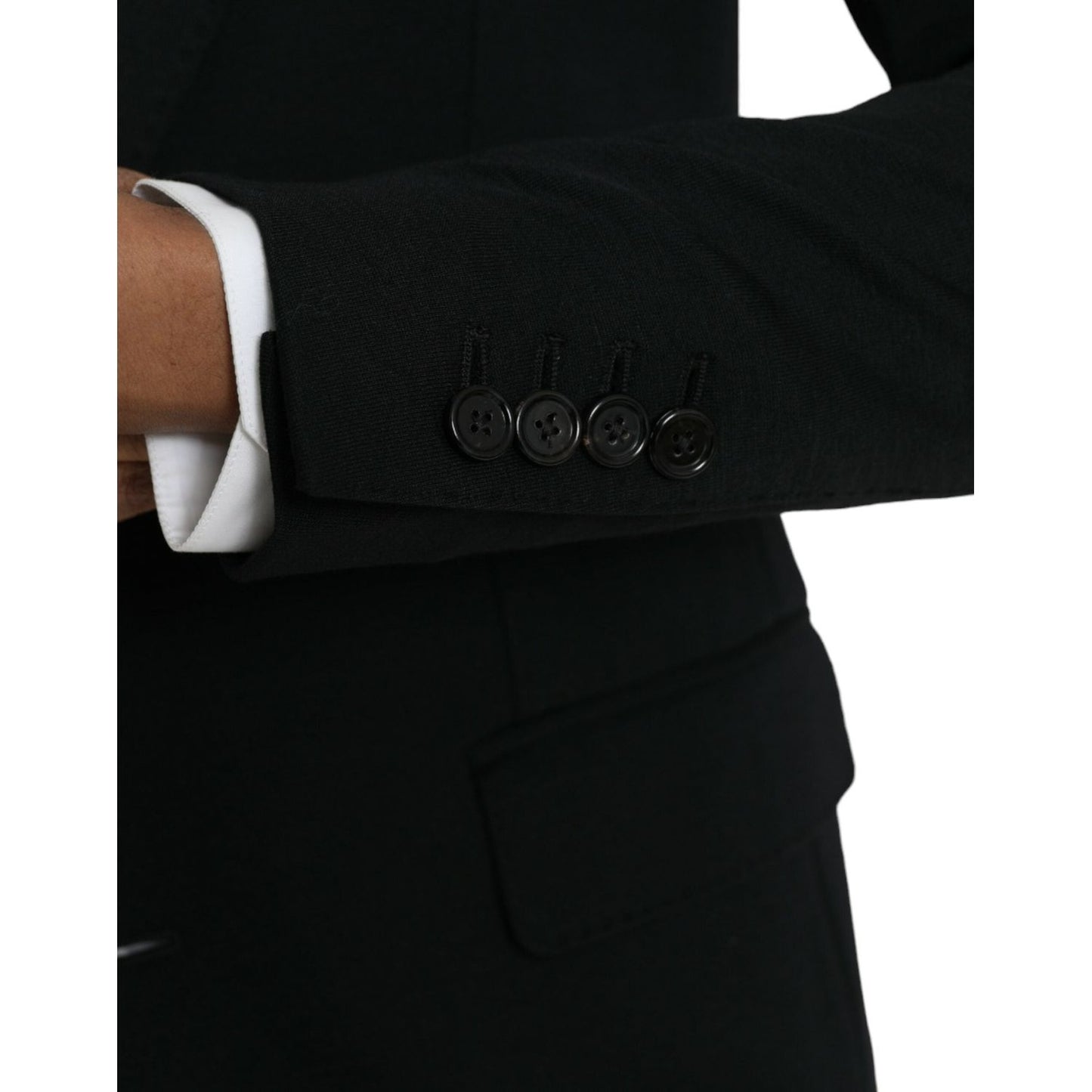 Dolce & Gabbana Black Wool 2 Piece Single Breasted Suit Dolce & Gabbana