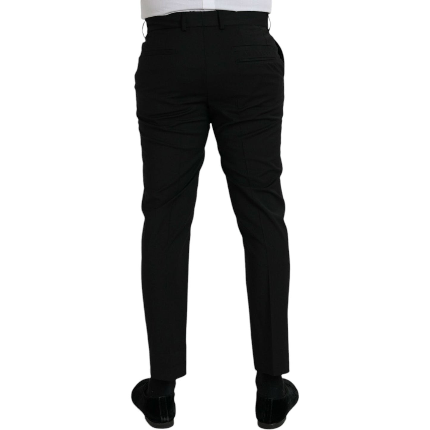 Dolce & Gabbana Black Wool SlimFit Dress Formal Pants Dolce & Gabbana