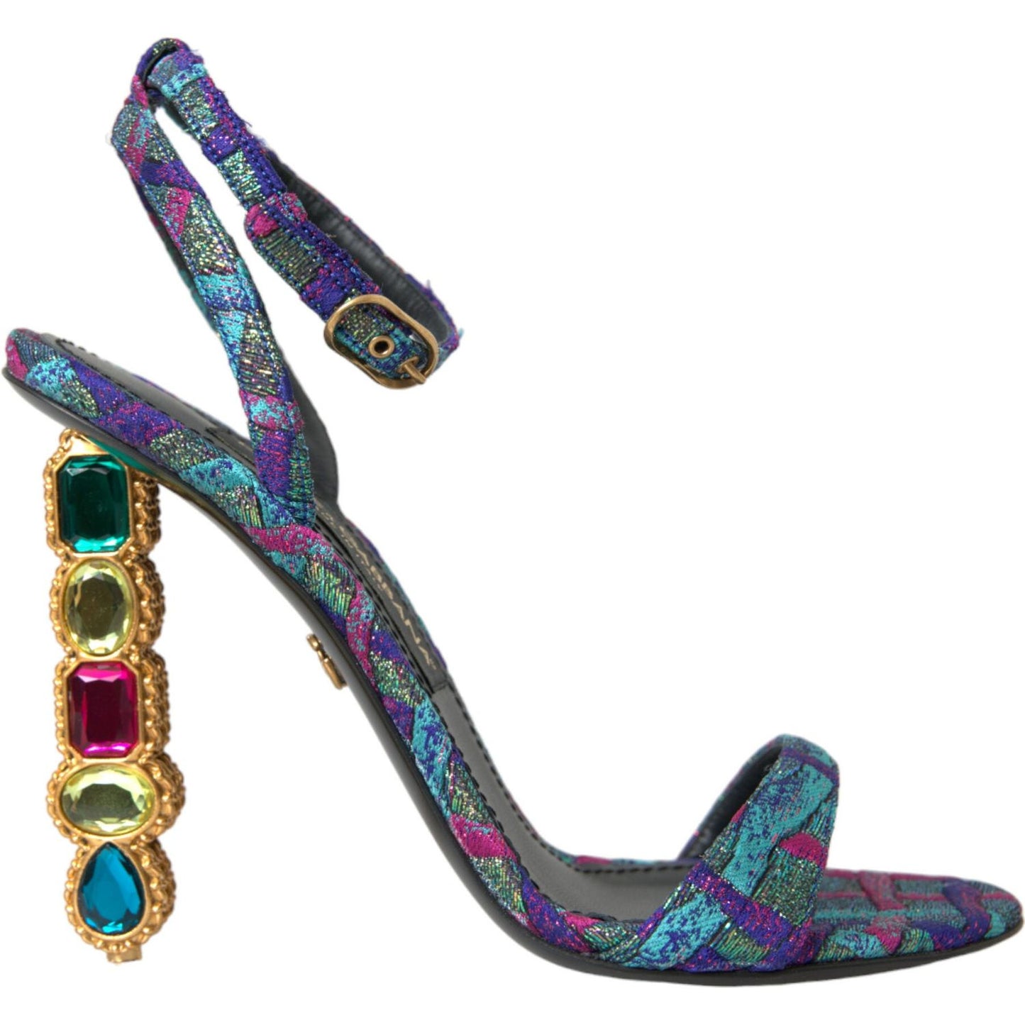 Dolce & Gabbana Multicolor Jacquard Crystals Sandals Shoes Dolce & Gabbana