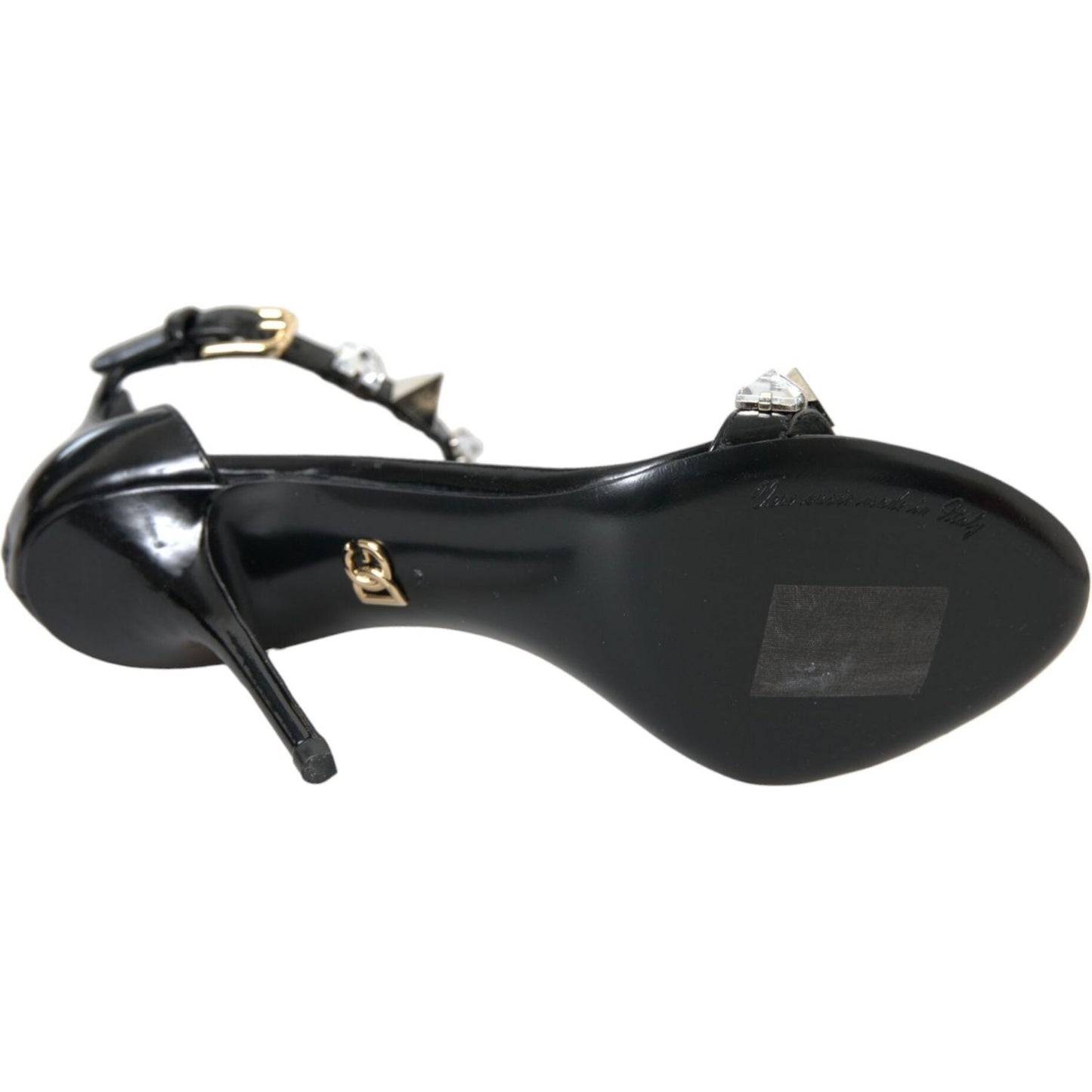 Dolce & Gabbana Black Crystals Sandals Ankle Strap Shoes Dolce & Gabbana