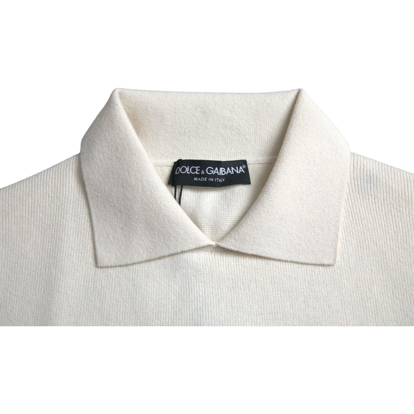 Dolce & Gabbana White DG Logo Collared Henley Shirt T-shirt Dolce & Gabbana