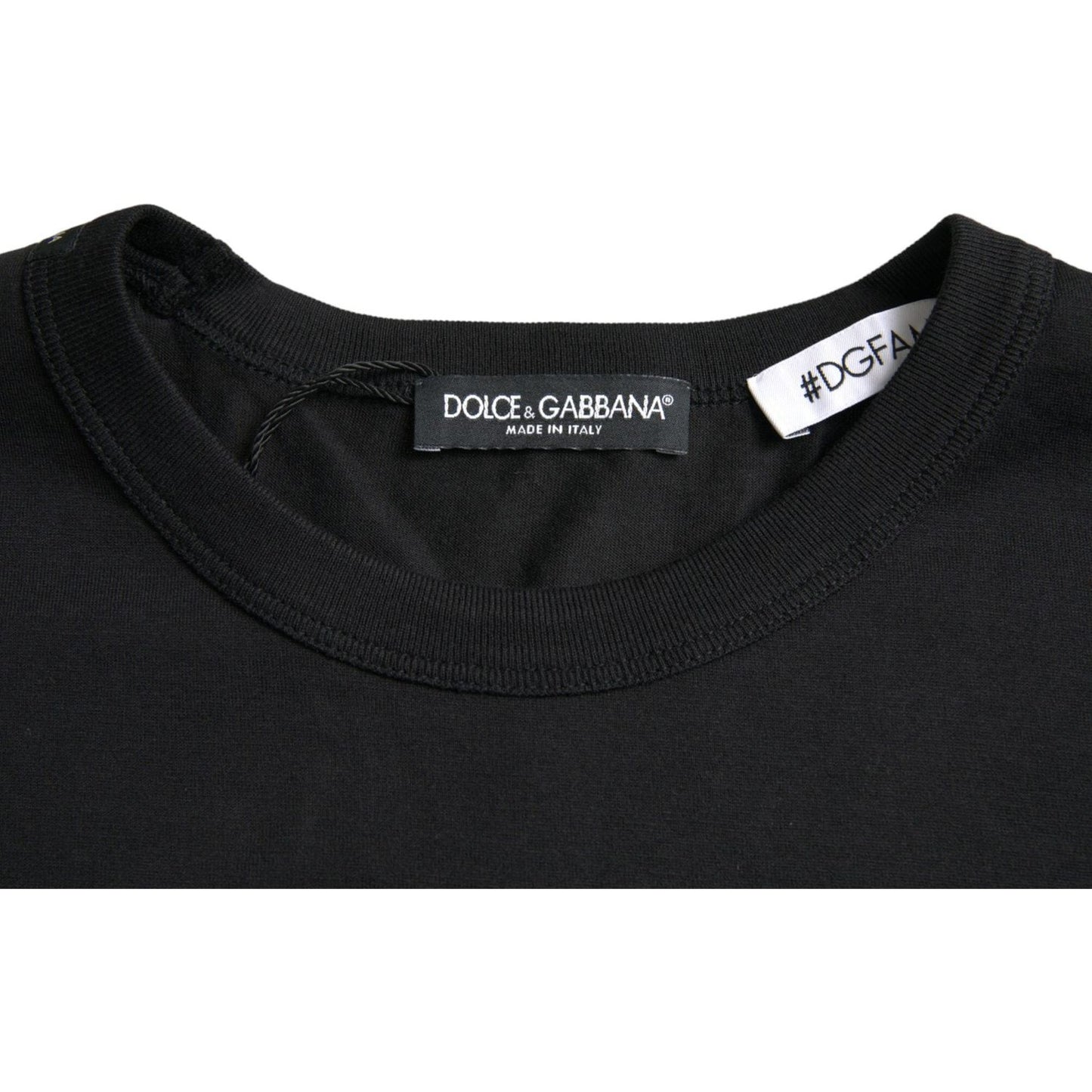 Dolce & Gabbana Black #DGFamily Cotton Crew Neck T-shirt Dolce & Gabbana