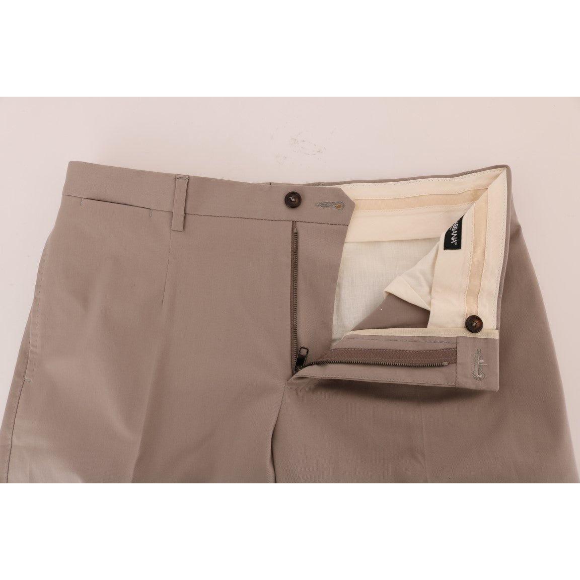 Dolce & Gabbana Beige Cotton Stretch Chinos Pants
