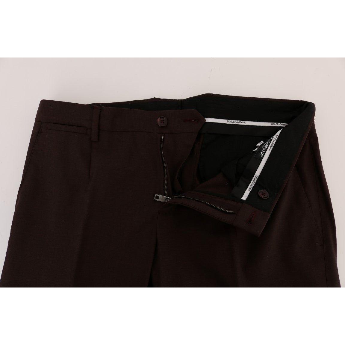 Dolce & Gabbana Elegant Slim Fit Formal Trousers in Purple Dolce & Gabbana