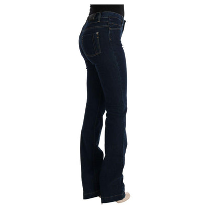 Costume National Blue Cotton Bootcut Flared Jeans