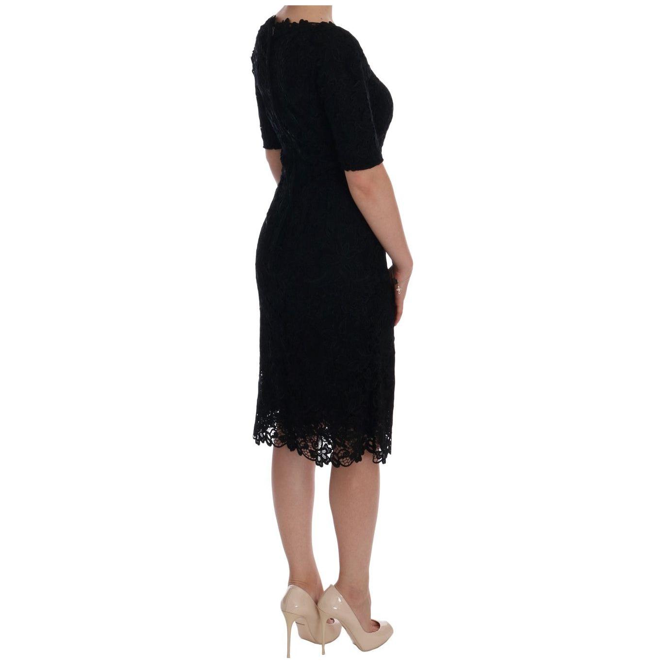 Dolce & Gabbana Elegant Black Knee-Length Sheath Dress Dolce & Gabbana