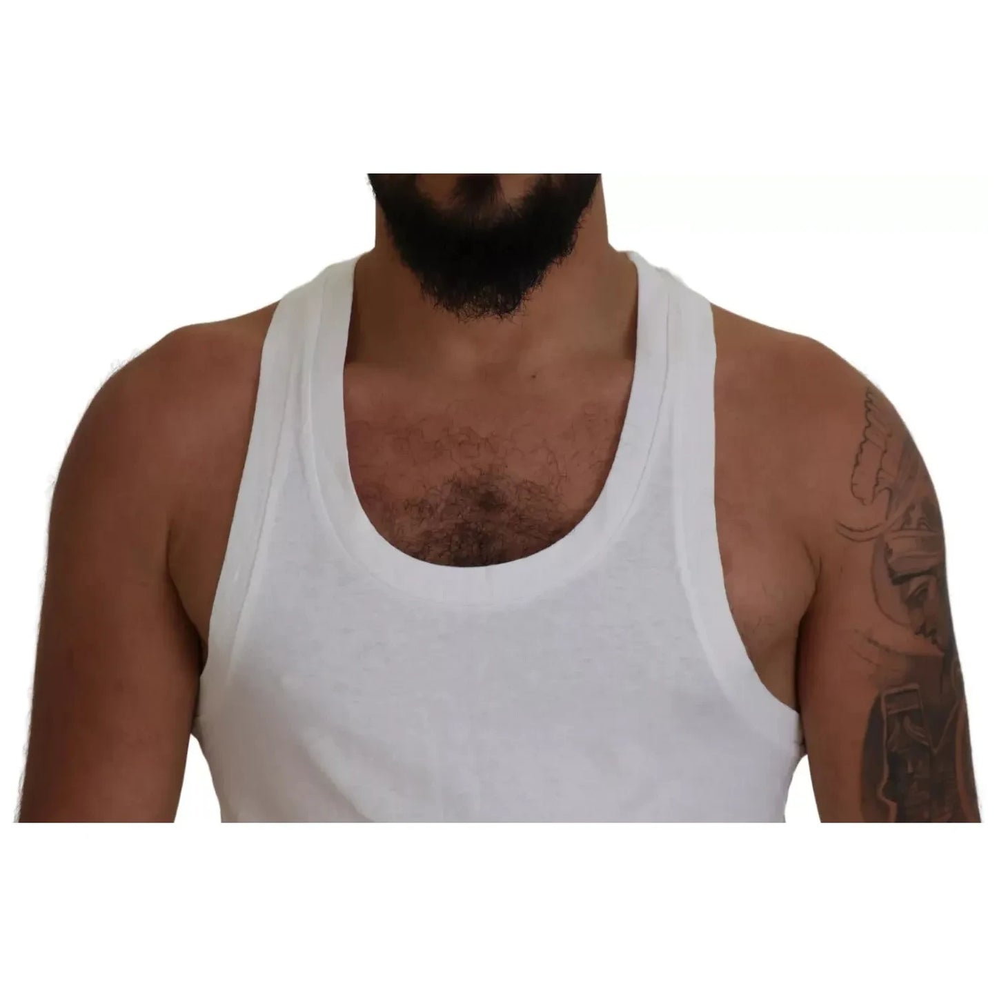 Dsquared² White Cotton Linen Sleeveless Tank T-shirt Dsquared²