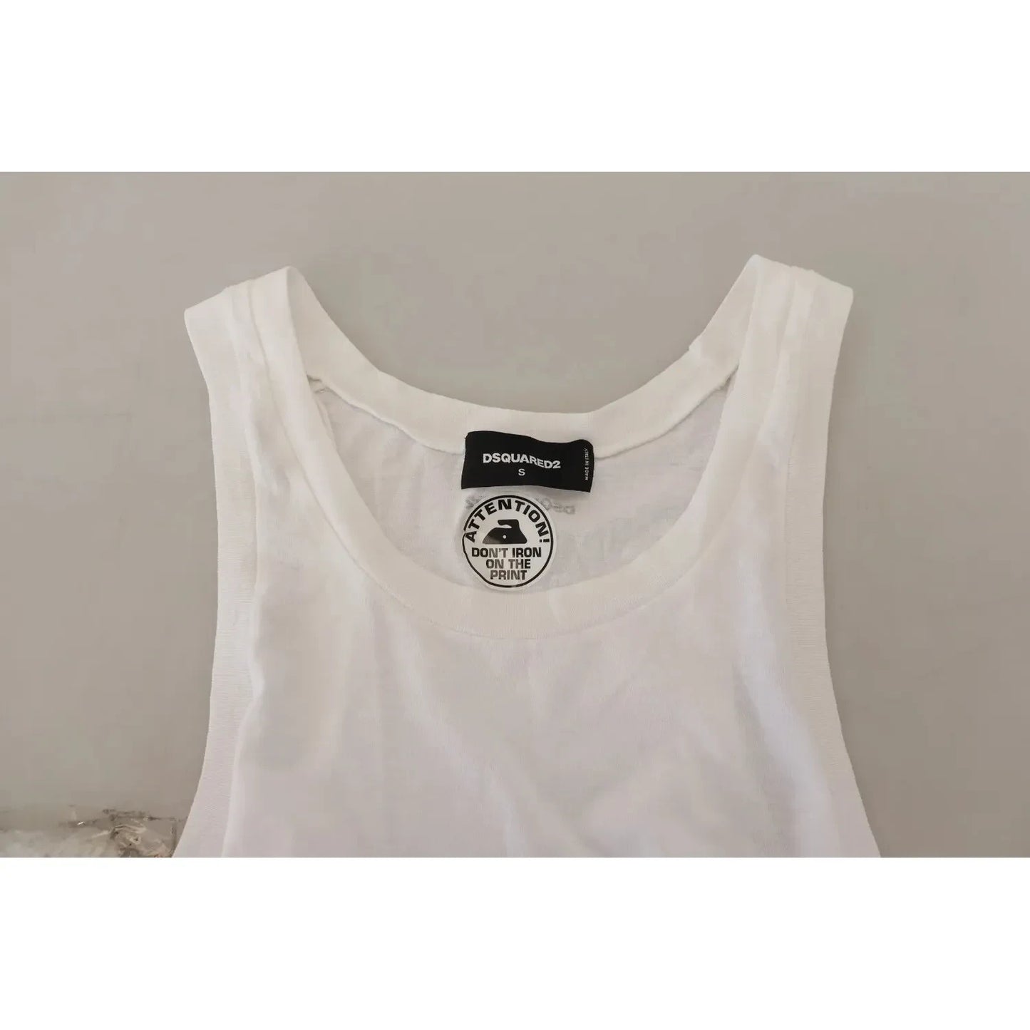 Dsquared² White Cotton Linen Sleeveless Tank T-shirt Dsquared²