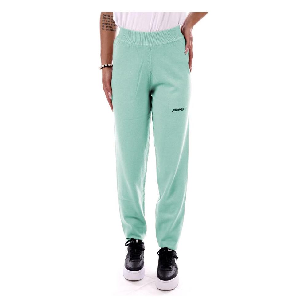 Hinnominate Mint Green Wool Blend Tracksuit Trousers Hinnominate