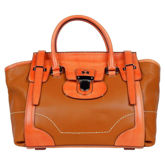 La Martina Orange Leather Handbag La Martina