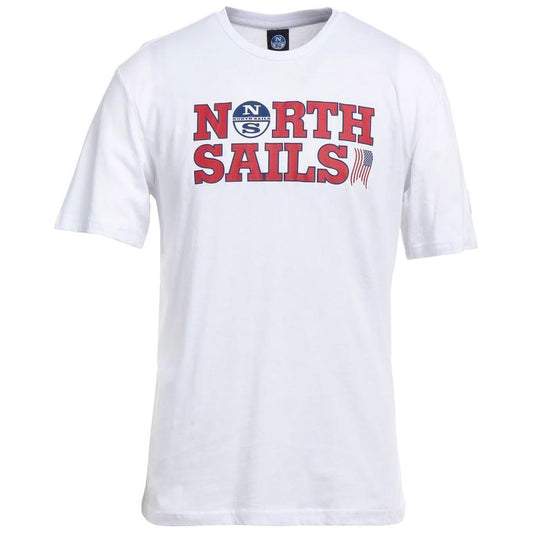 North Sails Elegant White Cotton Logo Tee North Sails