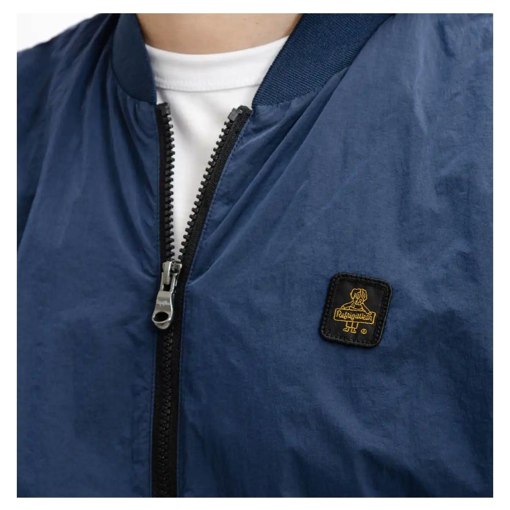 Refrigiwear Elevated Casual Blue Bomber Jacket Refrigiwear