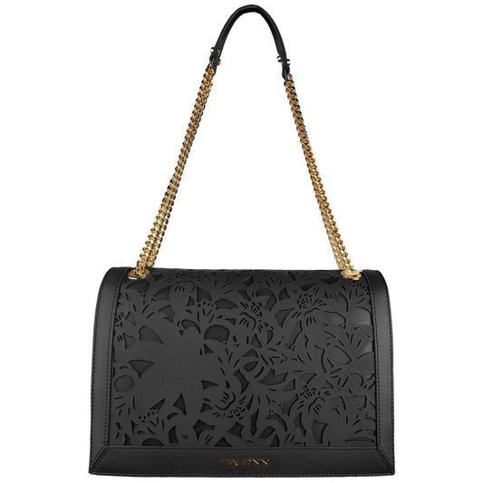 Baldinini Trend Black Calfskin Women Crossbody Bag Baldinini Trend