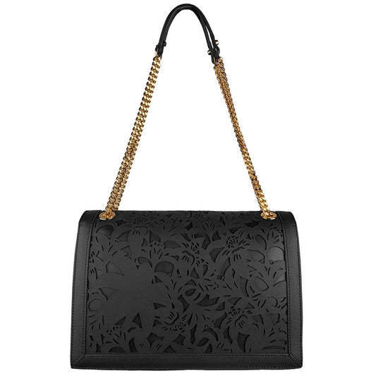 Baldinini Trend Black Calfskin Women Crossbody Bag Baldinini Trend