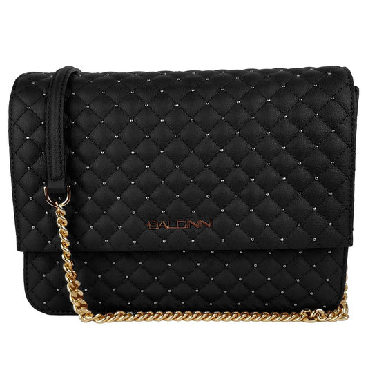 Baldinini Trend Black Calfskin Women Crossbody Bag Baldinini Trend