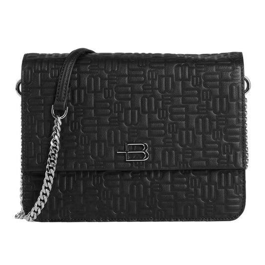 Baldinini Trend Elegant Calfskin Shoulder Bag with Chain Strap Baldinini Trend