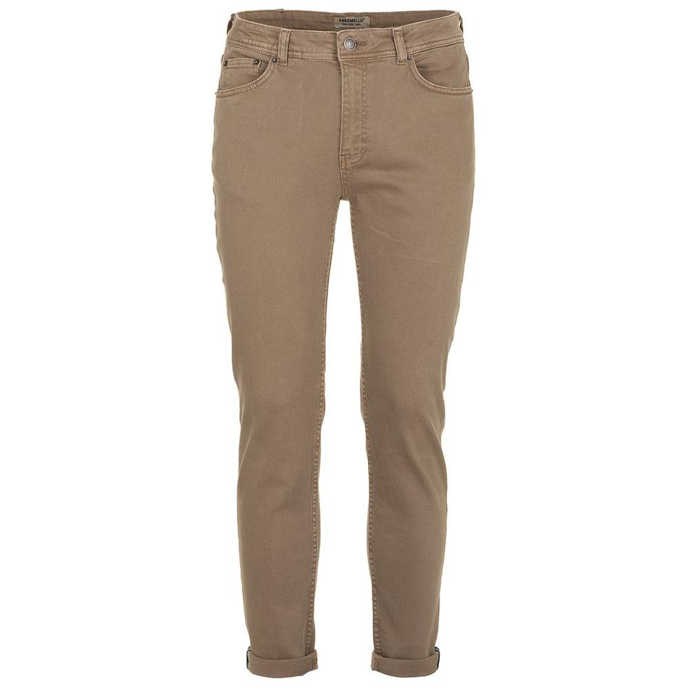 Fred Mello Elegant Brown Cotton Denim Trousers Fred Mello