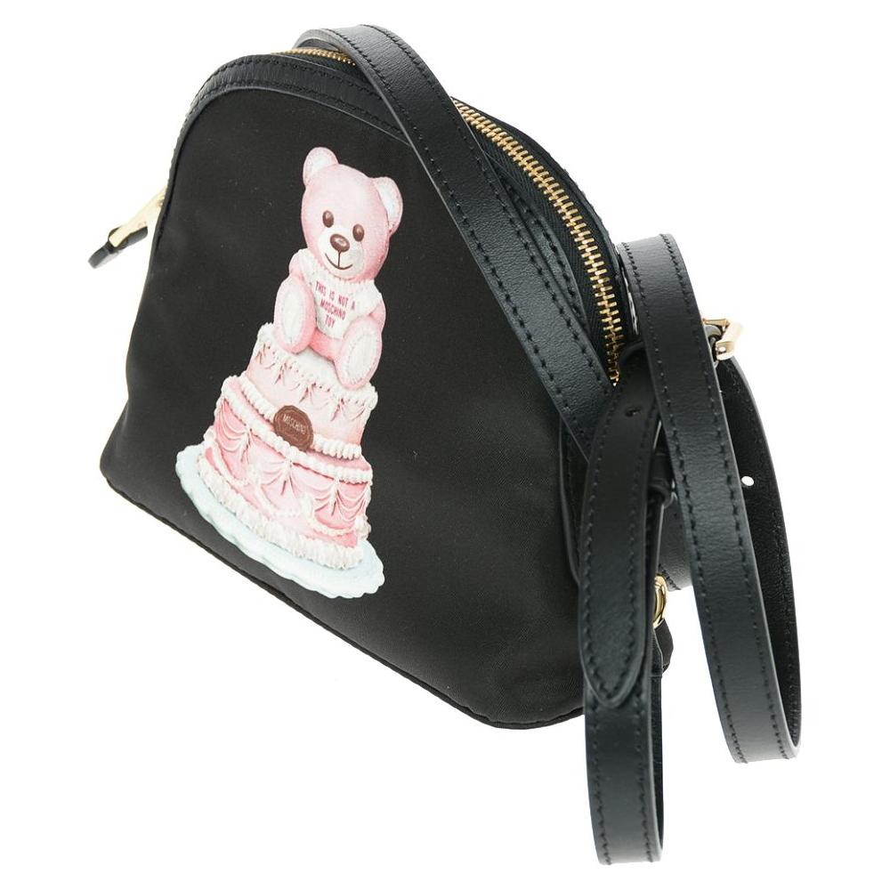 Moschino Couture Chic Teddy Bear Print Clutch with Calfskin Strap Moschino Couture