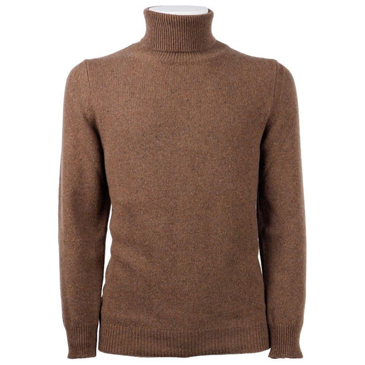 Emilio Romanelli Brown Cashmere Men Sweater Emilio Romanelli