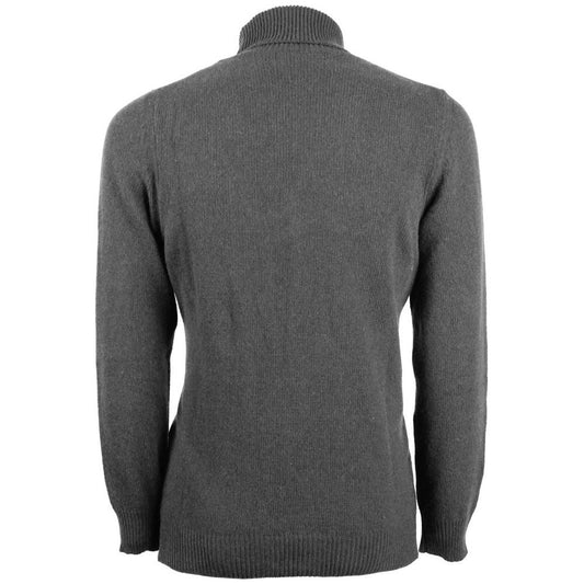 Emilio Romanelli Gray Cashmere Men's Turtleneck Sweater Emilio Romanelli