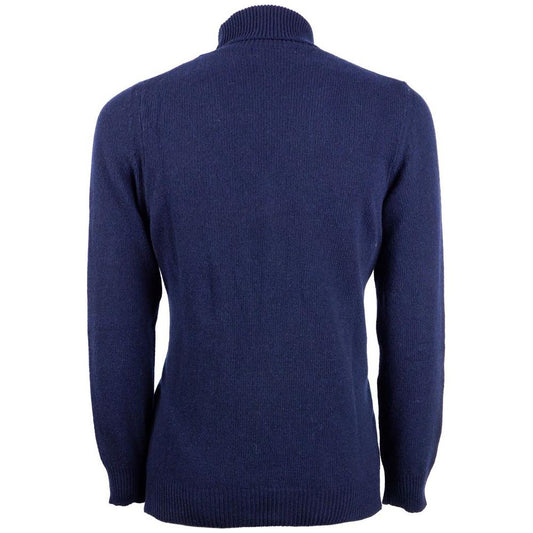 Emilio Romanelli Blue Cashmere Men Sweater Emilio Romanelli