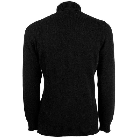 Emilio Romanelli Black Cashmere Men Sweater Emilio Romanelli