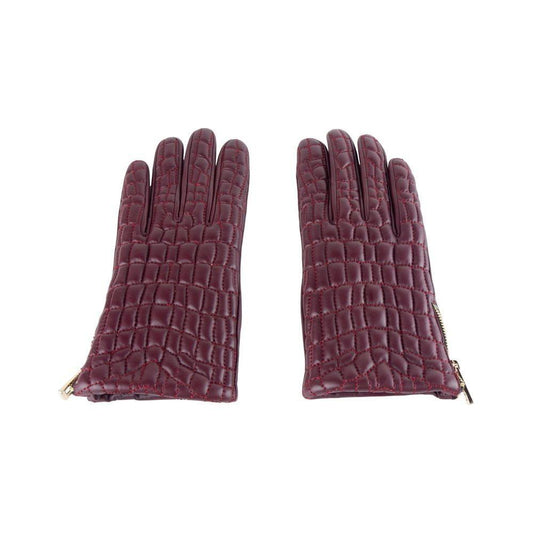 Cavalli Class Red Lambskin Women Glove Cavalli Class