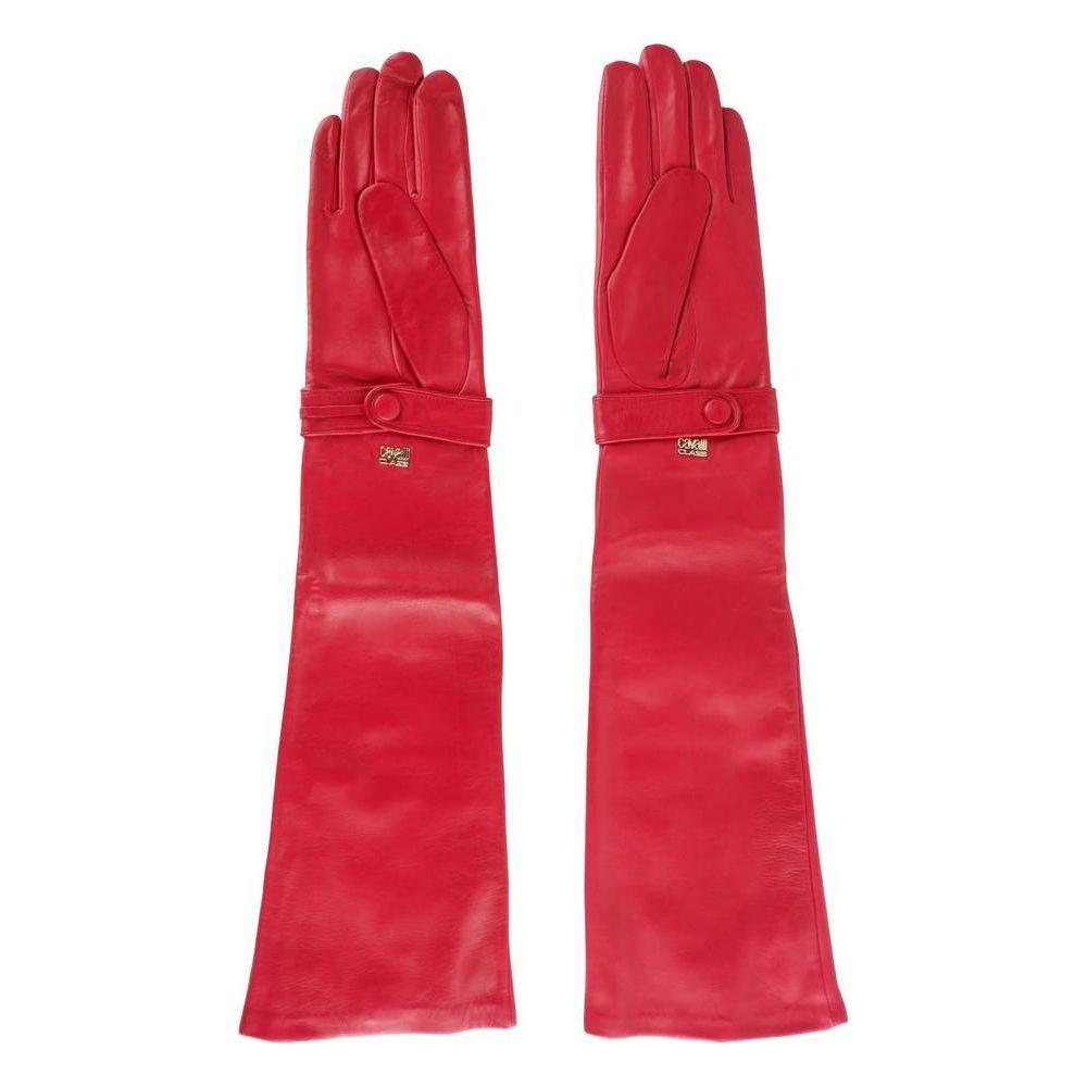 Cavalli Class Red Lambskin Women Glove Cavalli Class Firebrick