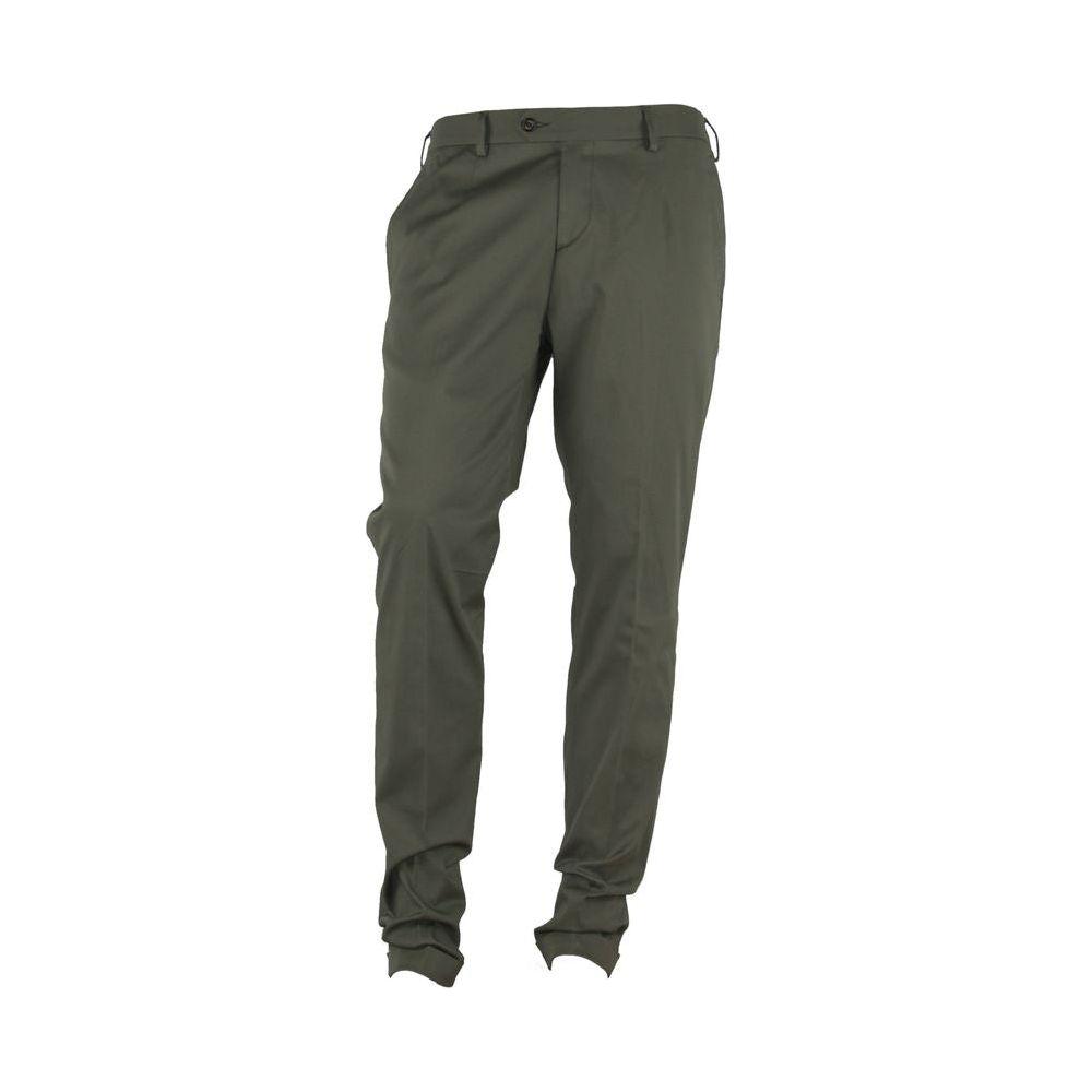 Made in Italy Elegant Green Summer Trousers for Men Made in Italy