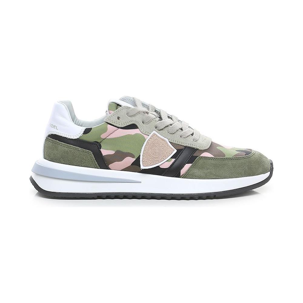 Philippe Model Chic Army Suede-Trimmed Fabric Sneakers Philippe Model