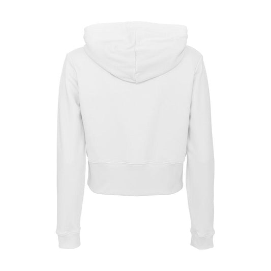 Imperfect White Cotton Womens Hoodie Imperfect