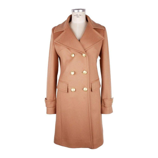 Made in Italy Beige Wool Women Coat WOMAN COATS & JACKETS Made in Italy