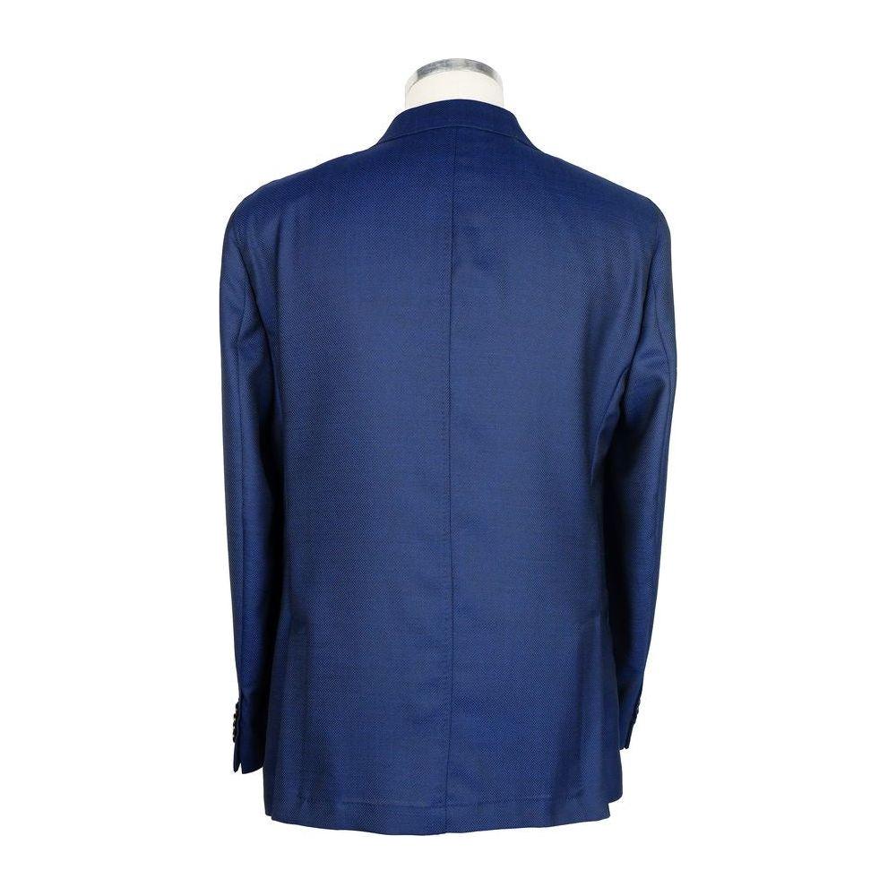 Emilio Romanelli Blue Wool Men's Blazer Emilio Romanelli