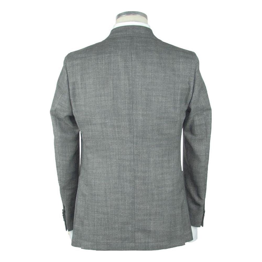 Emilio Romanelli Gray Wool Men Blazer Emilio Romanelli