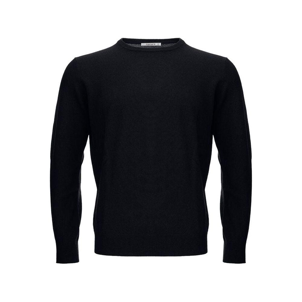 KANGRA Elegant Black Wool Sweater for Men KANGRA