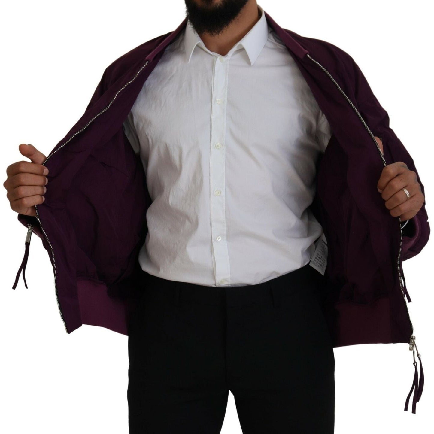 Dsquared² Purple Polyester Full Zipper Bomber Jacket Dsquared²