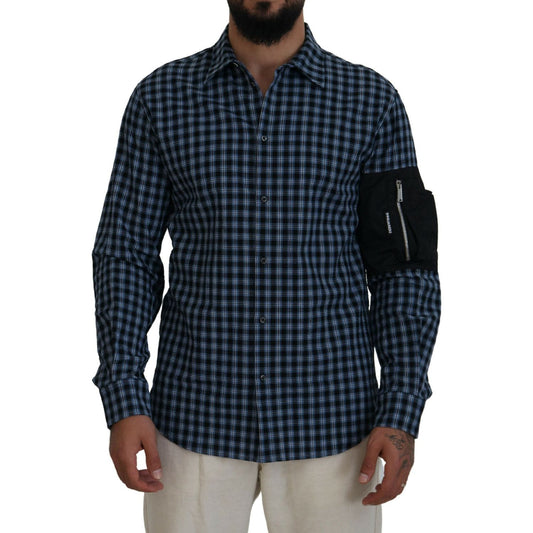 Dsquared² Multicolor Black Arm Plaid Men Long Sleeves Shirt Dsquared²