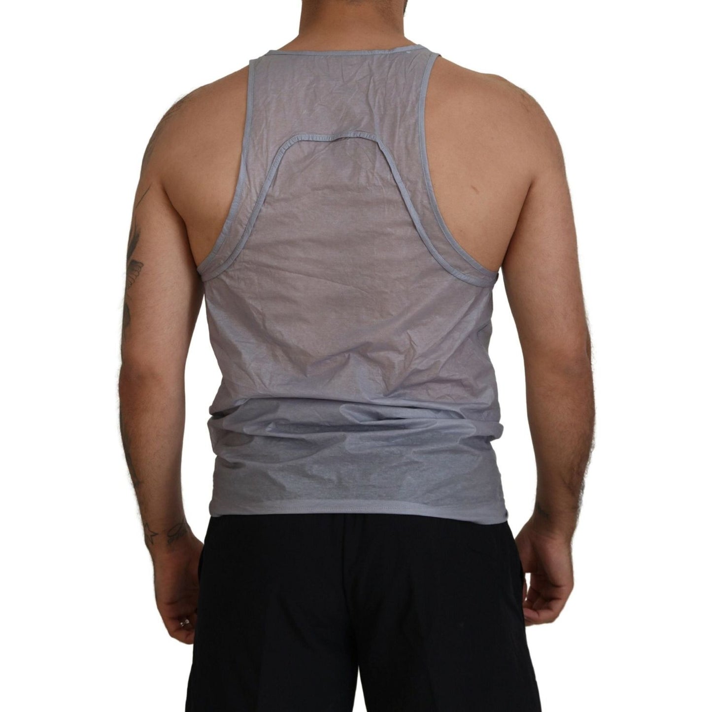 Dsquared² Light Gray Cotton Sleeveless Tank Men Top T-shirt Dsquared²