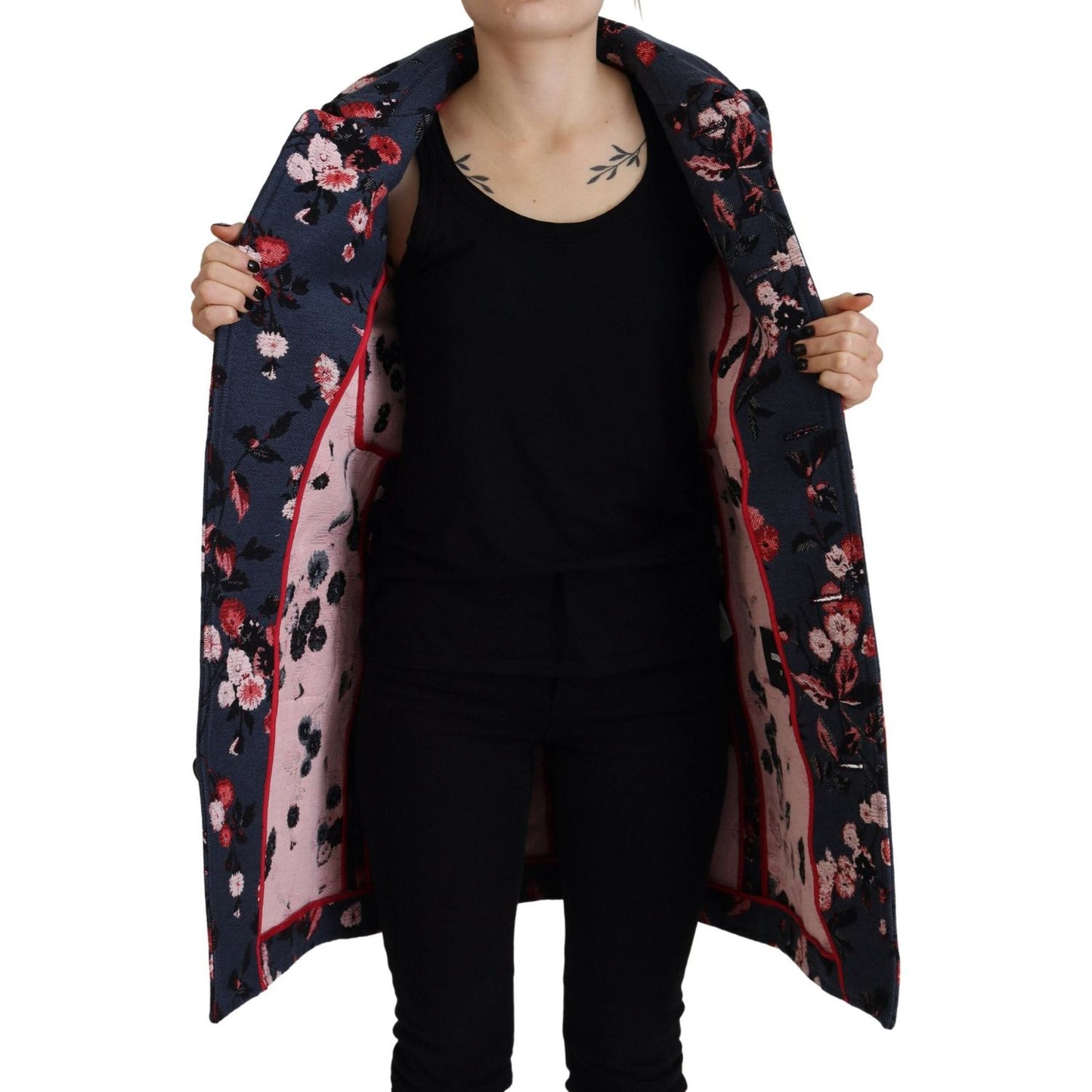 Dsquared² Multicolor Printed Women Long Coat Blazer Jacket Dsquared²